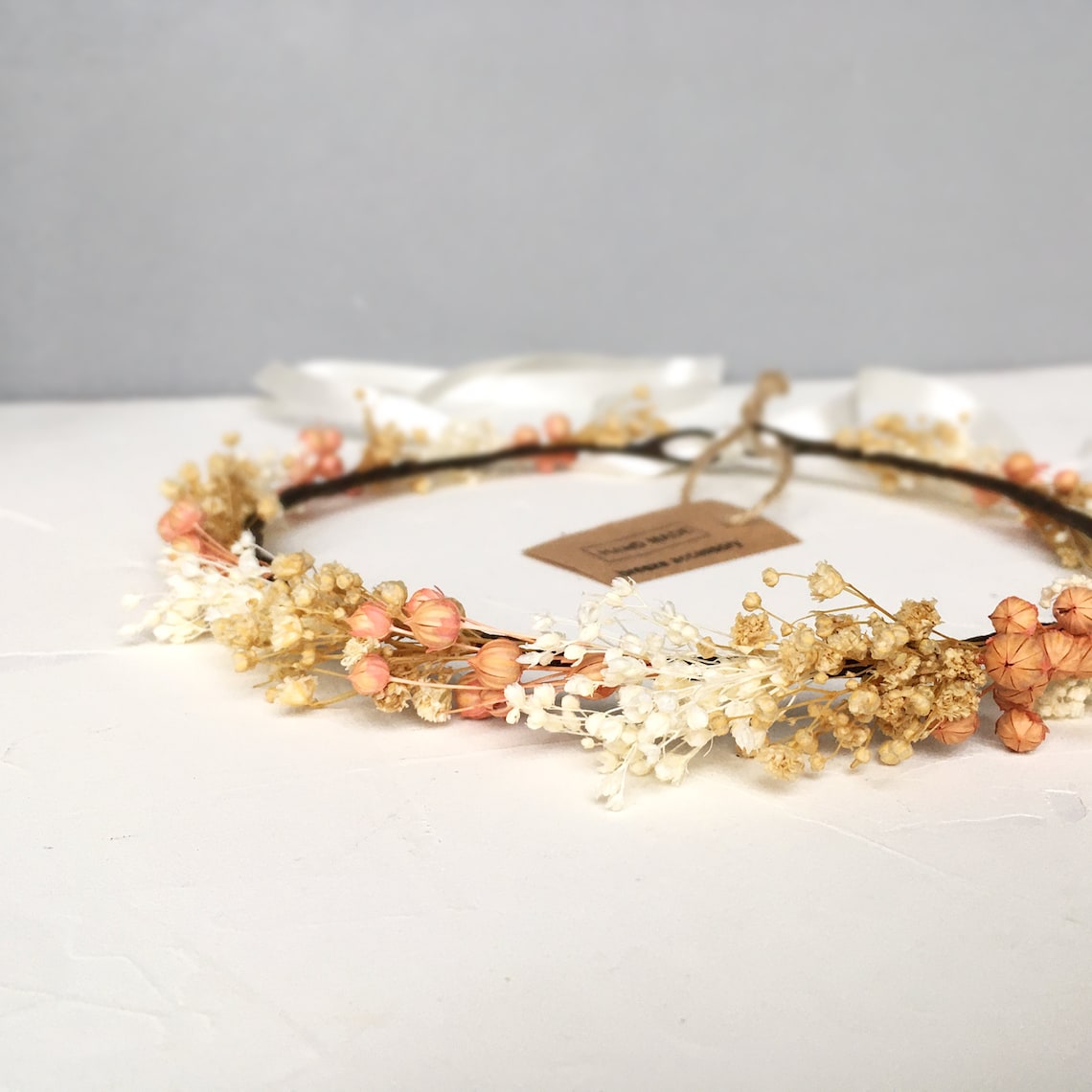 Blush Pink Flower Crown for Wedding Blush Ivory Flower Crown Etsy