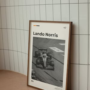 Lando Norris F1 Poster, Digital Download, Neutral Modern Print