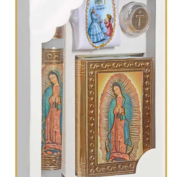 Kit Primera Comunion Repujado Virgen Guadalupe First Communion Set Girl