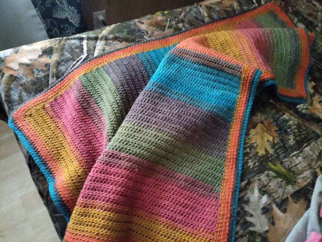 Crochet Baby Blanket Small Lap Blankets Decoration Room Decor Handmade