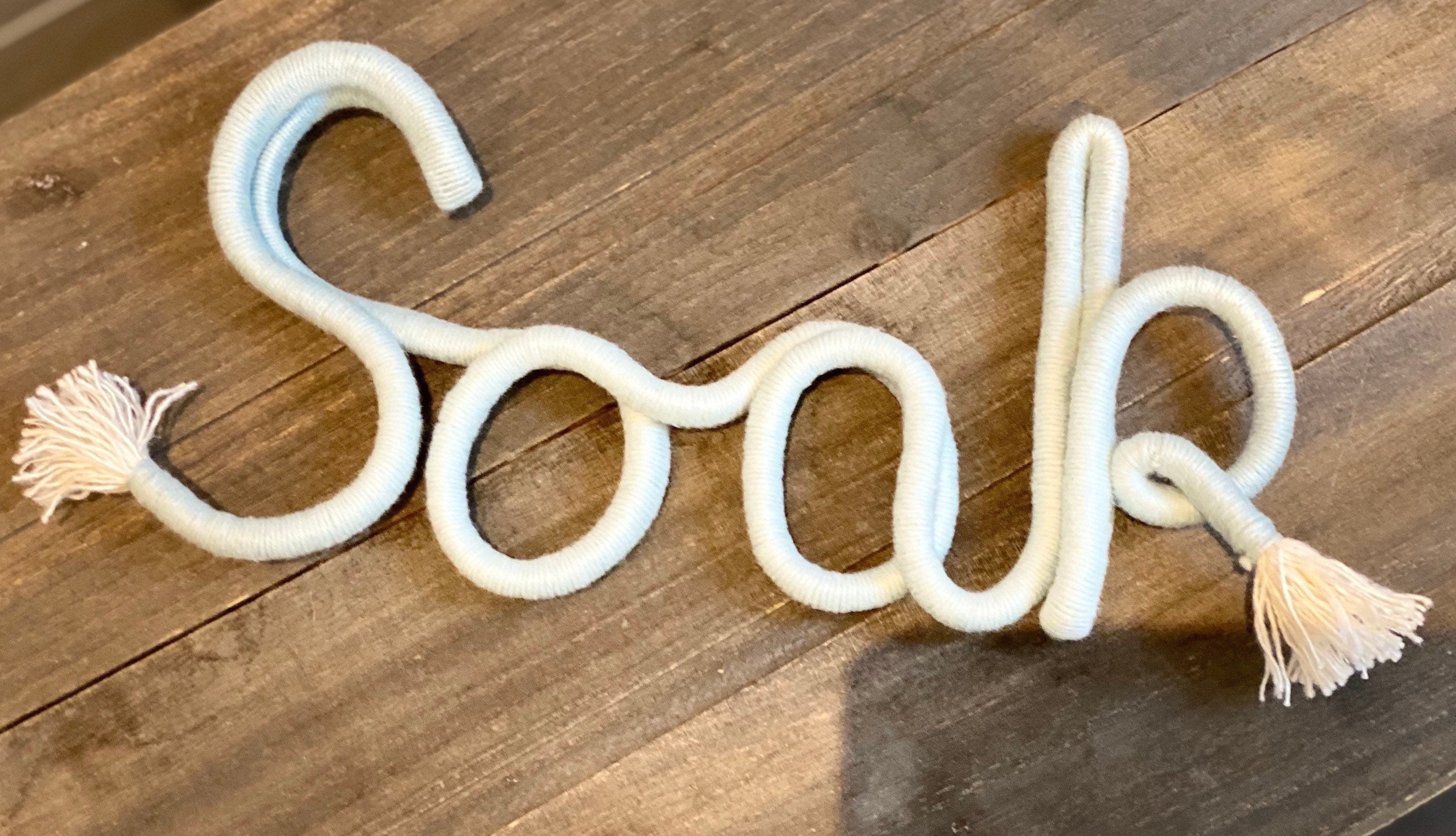 Soak Bathroom Decor Home Decor Knitted Wire Wall Art | Etsy