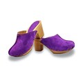 Dina heels purple clogs suede top product logo