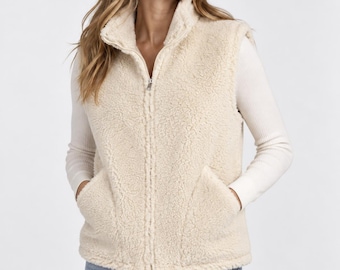 Gilet 100% lana di pecora colore bianco - taglia S - XXXL