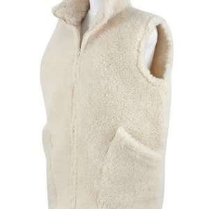 Body warmer 100% sheep wool white color - size S - XXXL