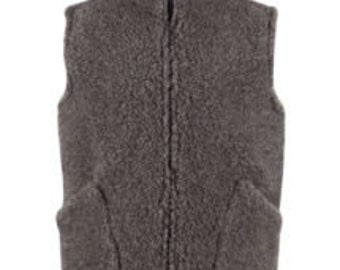 Gilet 100% lana di pecora colore grafite - taglia S - XL