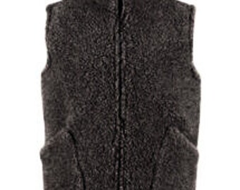 Bodywarmer 100% schapenwol antraciet kleur - maat S - XXXL