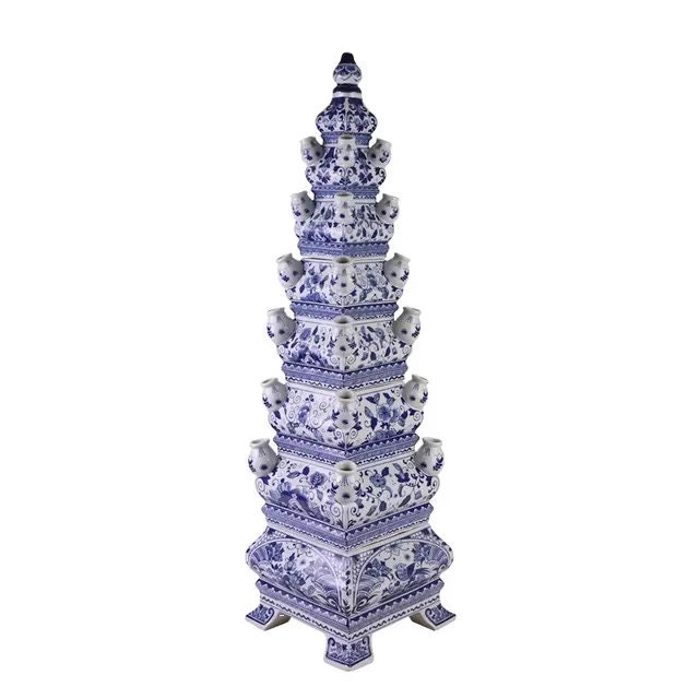 Elegance in Bloom: Five-Layer Tulip Pyramid Vase