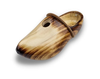 Birdhouse wooden clog 30cm lacquered and burned with suspension and feeding hook - Dutch clog for birds
