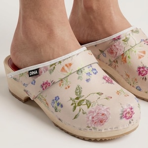 Dina Clogs Jardin Schwedische Clogs mit Lederkappe