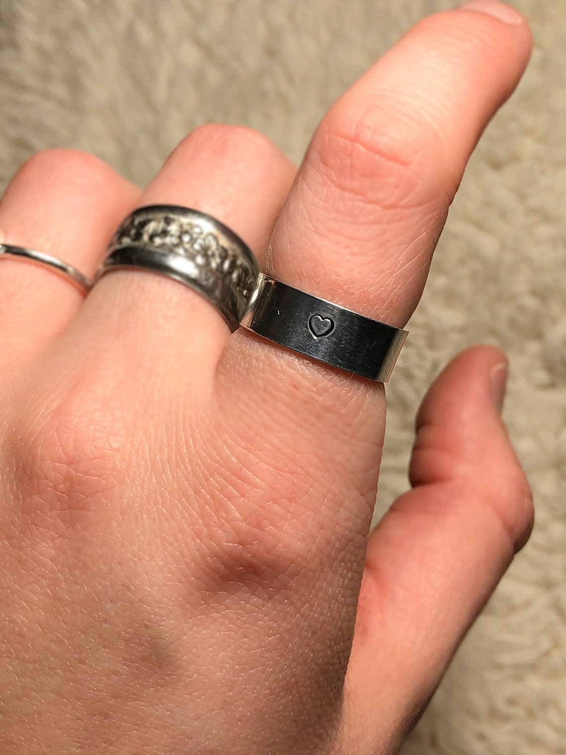 Non tarnish stamped aluminum ring size 7 Etsy