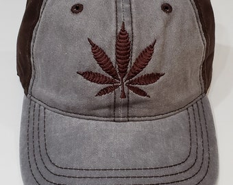 Embroidered Hat With Leaf