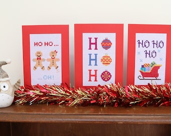 3x Christmas Cross Stitch Greetings Card Kit - Multipack