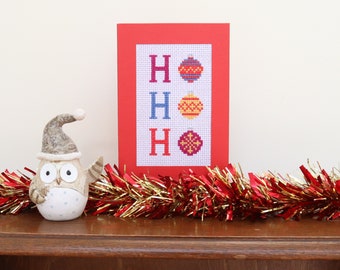 Christmas Baubles | Christmas Cross Stitch Greetings Card Kit