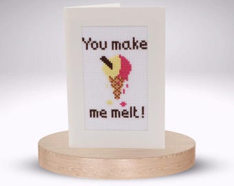You Make Me Melt - Cross Stitch Greetings Card Kit
