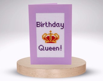 Birthday Queen - Cross Stitch Greetings Card Kit