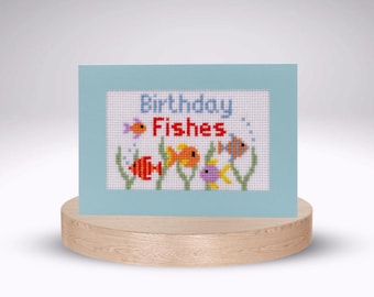 Birthday Fishes - Cross Stitch Greetings Card Kit