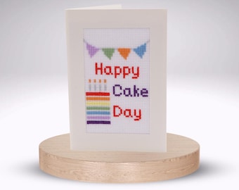 Happy Cake Day - Cross Stitch Greetings Card Kit