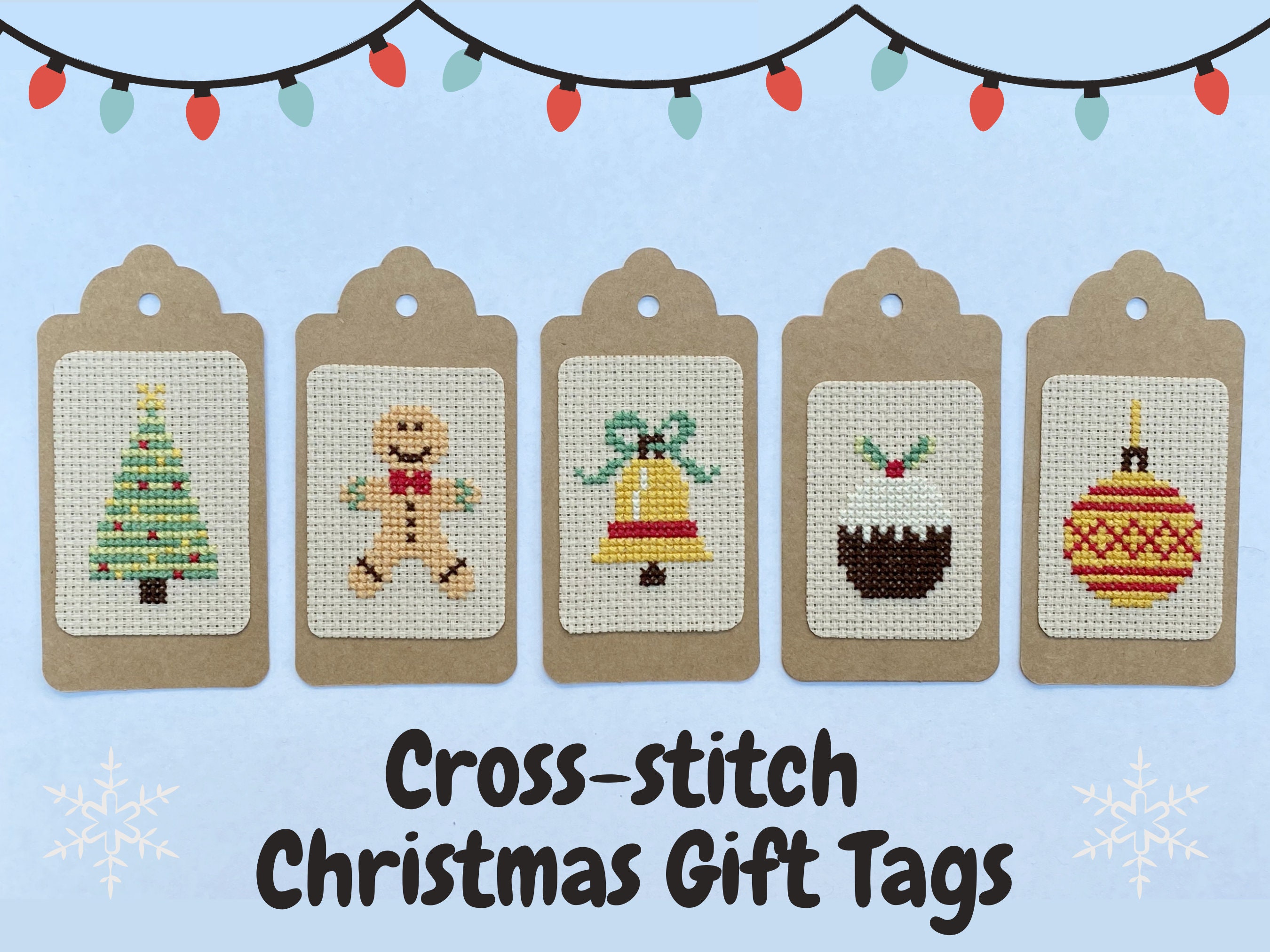 Christmas Cross Stitch Gift Tags Kit Pack of 5 Designs Etsy