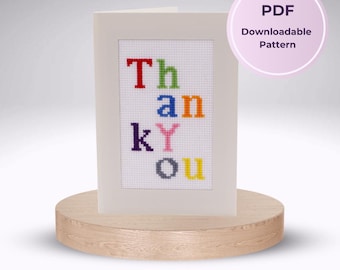 Thank You - Downloadable PDF Cross Stitch Pattern