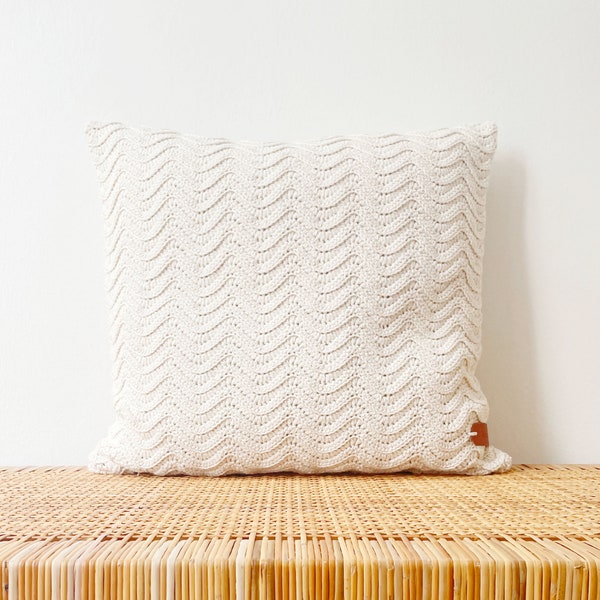 CROCHET PATTERN | Wavy Pillow case Pillow Cover Pillowcase Sofa Cushion Modern Nordic Crochet | Textured Modern Crochet Pillow