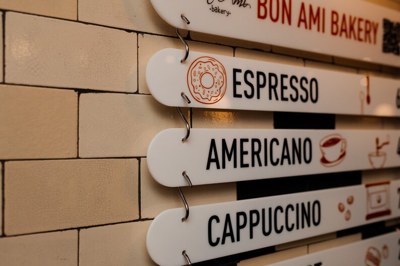 Menu Letter Board, Design Menu Board, Hanging Cafe Menu, Acrylic Menu ...