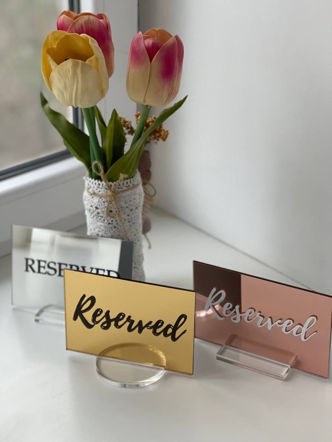 Gold Reserved Sign, Wedding Reserved Sign, Social Media Sign, Acrylic ...