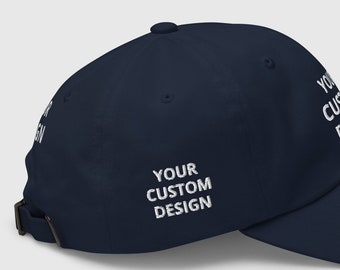 Casquette à couture latérale, Broderie sur le côté du chapeau, Personnalisation de l'arrière du chapeau, Ajout de texte ou d'un nom sur le côté de la casquette de baseball, Casquettes personnalisées, Casquettes personnalisées