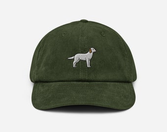 English Setter Dog Hat, Dog Lovers Gift, Embroidered Corduroy Dog Cap, Canine Baseball Cap, Sporting Dog Dad Hat, British Dog Breed Cord Hat