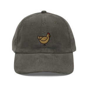Corduroy Chicken Hat, Gift Idea For Chicken Lover, Corduroy Hat, Embroidered Vintage Hen Mom Cap, Ponytail Cap, Chicken Lover, For People