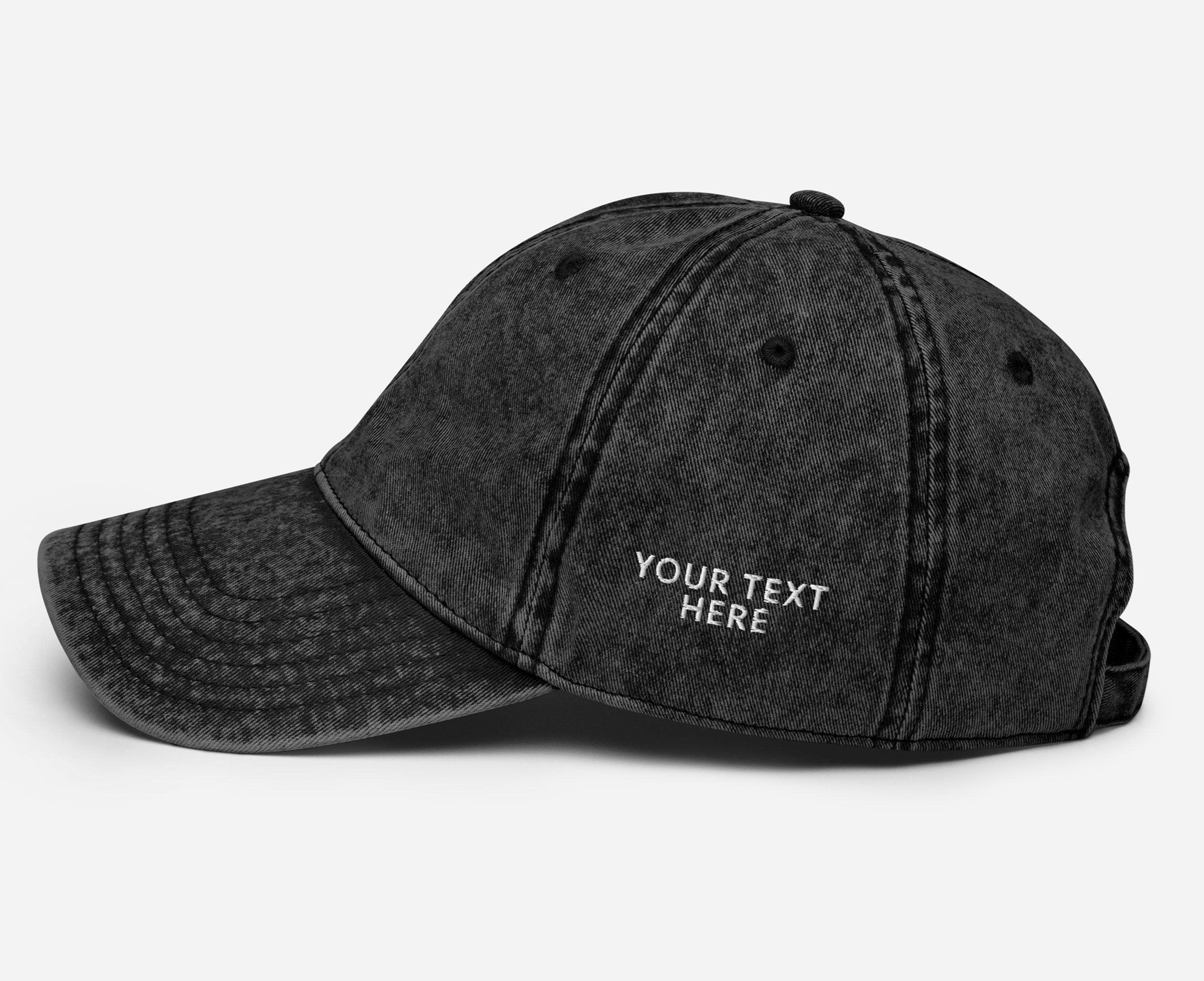 Side Stitch Hat Side of Hat Embroidery Customize Back of Hat Text or Name on Side of Vintage Baseball Cap Personalized Caps Custom Caps Etsy