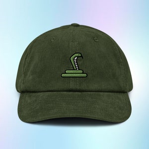 Ormhatt i manchester, ormgåvor, kobrahatt, ormälskare, reptilmanchesterhatt, broderad, justerbar hatt, för män, för kvinnor, för henne