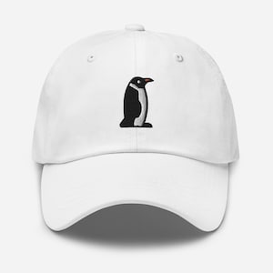 Penguin Dad Hat, Baseball Cap With Penguin, Gift For Penguin Lovers, Animal Lover Cap, Embroidered Dad Hat, Aquatic Bird Gifts, Adult Hat