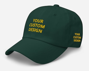 Side Stitch Hat, Side of Hat Embroidery, Customize Back of Hat, Add Text or Name To Side of Baseball Cap, Personalized Caps, Custom Caps