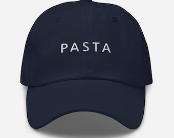 Pasta Hat, Pasta Baseball Cap, Pasta Lover Gifts, Foodie Gift, Ravioli Lovers, Adjustable Hat, Embroidered Dad Hat, Spaghetti Lover Hat