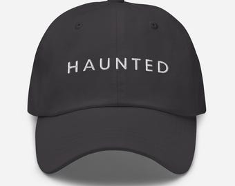 Berretto infestato, divertente cappello da baseball di Halloween, berretto posseduto, regalo per gli infestati, berretto gotico, cappello da papà spettrale, berretto spettrale, cappelli da nanerottolo, cappello maledetto