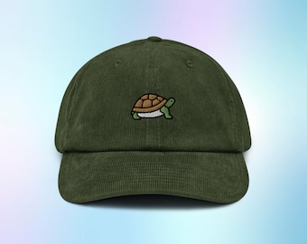 Corduroy Turtle Hat, Turtle Gifts, Turtle Hat, Turtle Lover, Reptile Corduroy Hat, Embroidered, Adjustable Hat, For Men, For Women, For Her