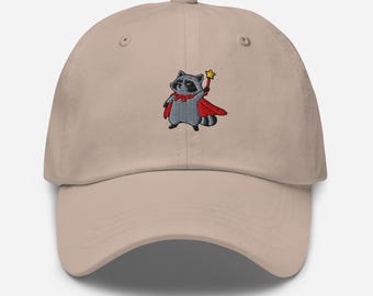 Raccoon Wizard Hat, Funny Raccoon Baseball Hat, Hat For Racoon Lover, Cute Racoon Gift, Fantasy Raccoon Cap, Silly Hats For Women