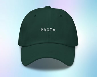 Pasta Hat, Pasta Cap, Pasta Baseball Hat, Pasta Gifts, Pasta Lover Gifts, Foodie Gift, Pasta Lovers, Verstelbare Hoed, Geborduurde Papa Hoed