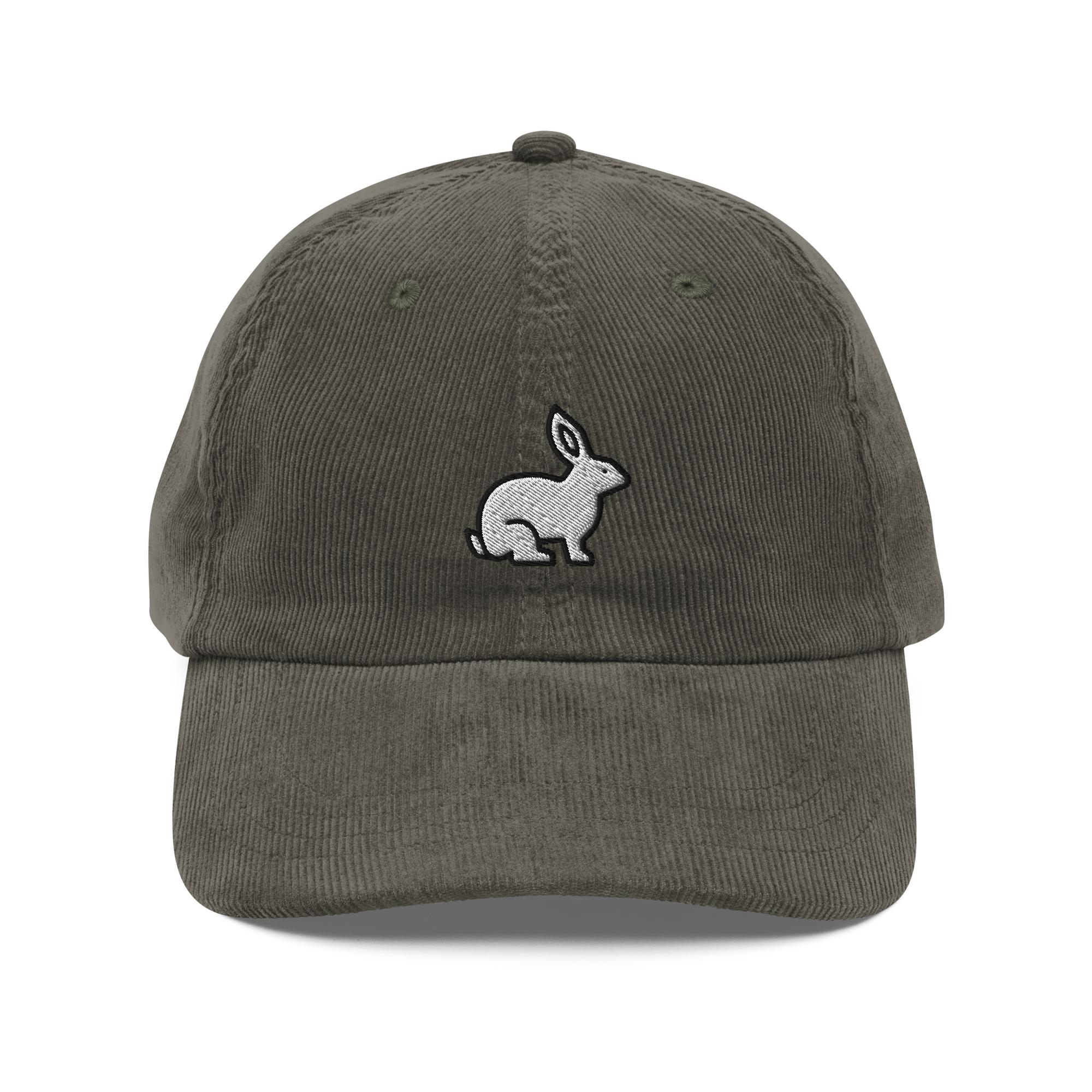 Corduroy White Rabbit Hat, Gift Idea for Rabbit Lover, Corduroy