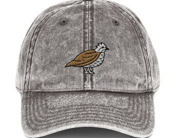 Bobwhite Quail Bird Hat, Embroidered Quail Cap, Wildlife Embroidery, Vintage Hats, North American Bird Gift, Shooting Caps, Virginia Quail