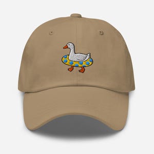Grappige ganzenmuts, rubberen ring met gansmotief, geborduurde pet voor papa, cadeau voor ganzenliefhebber, grappige ganzenmuts, pet met dierenprint, outdoorhoed, originele hoed
