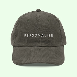 Custom Corduroy Hat, Embroidered Vintage Corduroy Cap, Personalized Hat, Corduroy Baseball Cap, Custom Cap, Corduroy Hat Men, Embroidery