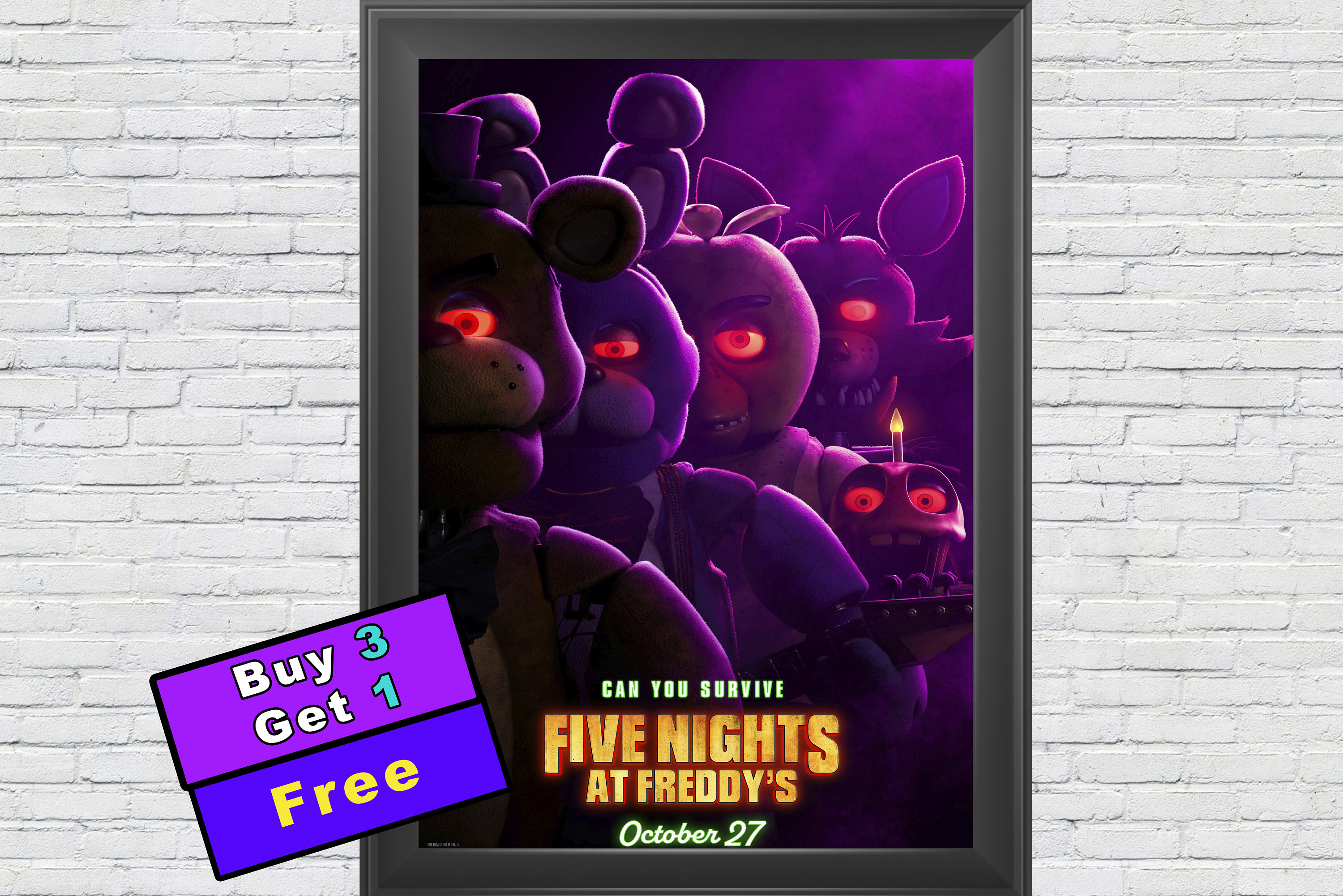 Five Nights at Freddys - Fazbear Poster Emoldurado, Quadro em