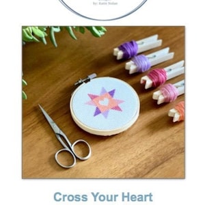 Cross Your Heart PDF mini cross stitch pattern PDF - instant download
