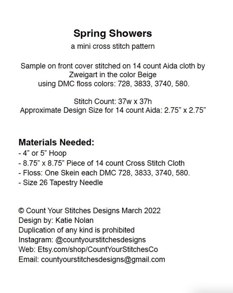 PDF Spring Showers Mini PDF Instant Download image 2