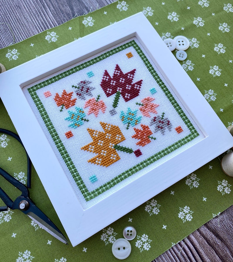 Paper Maple Sky Mini Cross Stitch Paper Pattern Etsy