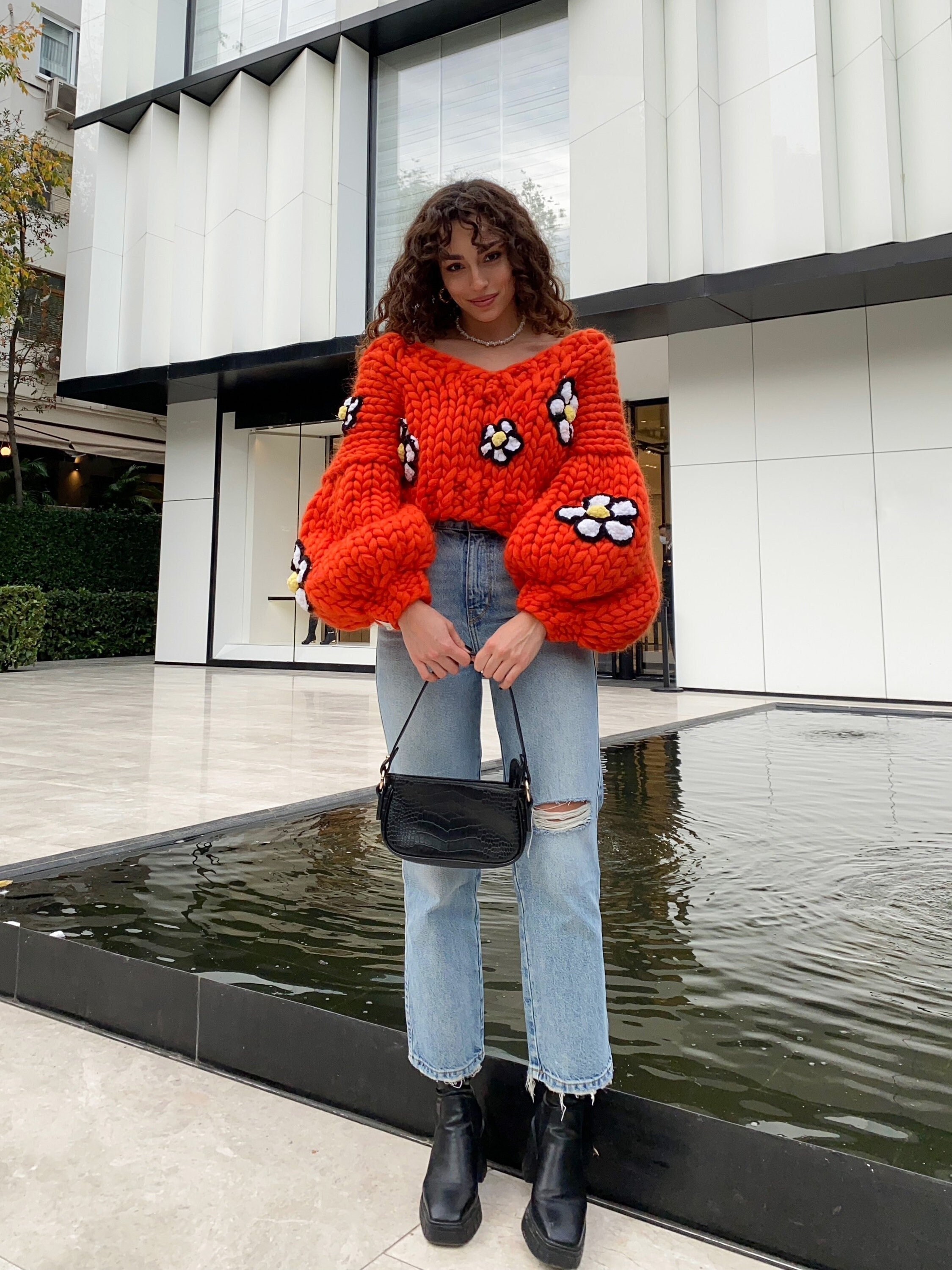 Heyays Bouquet Knit Sweater Handmade 