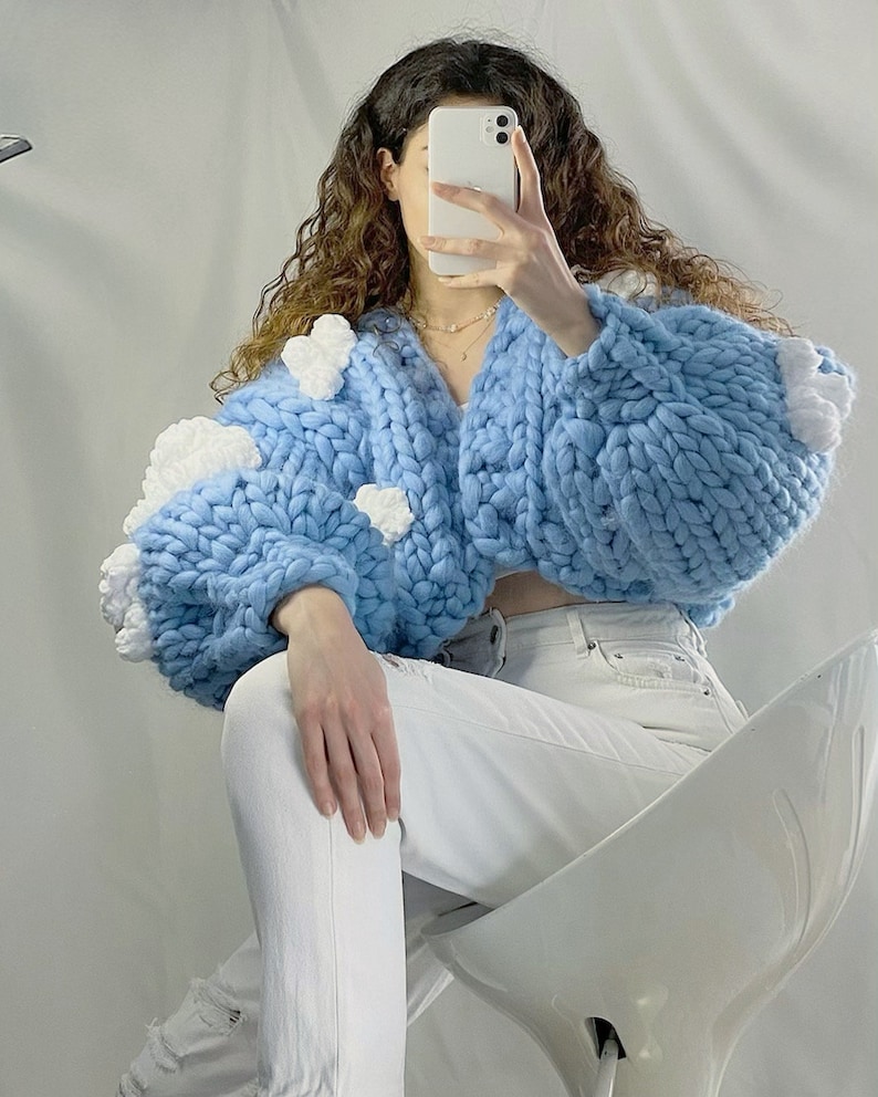 Heyays Cloud Knit Cardigan Chunky Knit Product Handmade Etsy