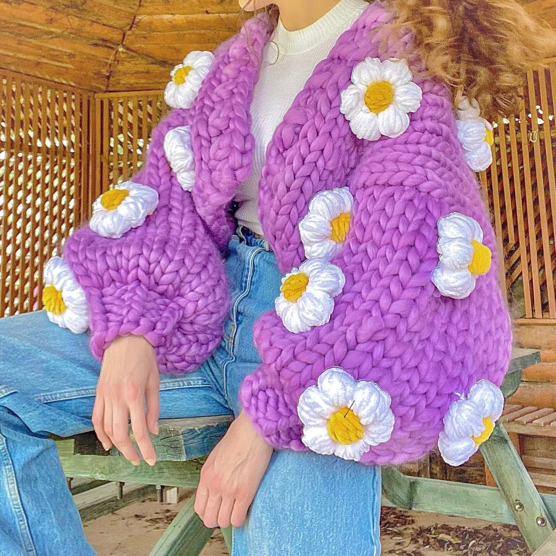ーストリッ】 Candy Stripper - FLOWER CROCHET KNIT カーディガン 最終セール価格 Candy stripper FLOWER KNIT キャンディストリッパー Tシャツ/カットソー(七分/長袖)