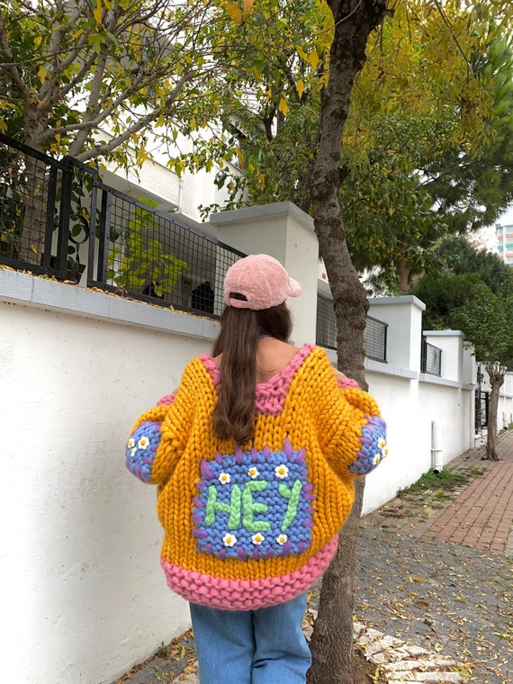 oversized balloon sleeve cardigan